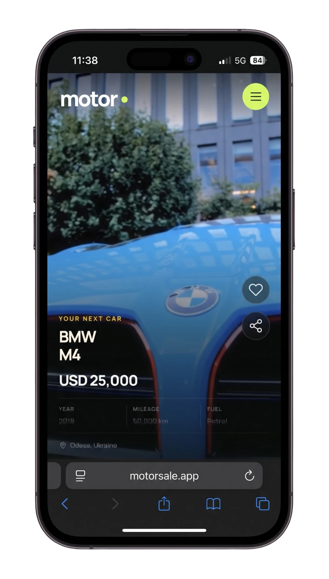 MotorSale on a phone